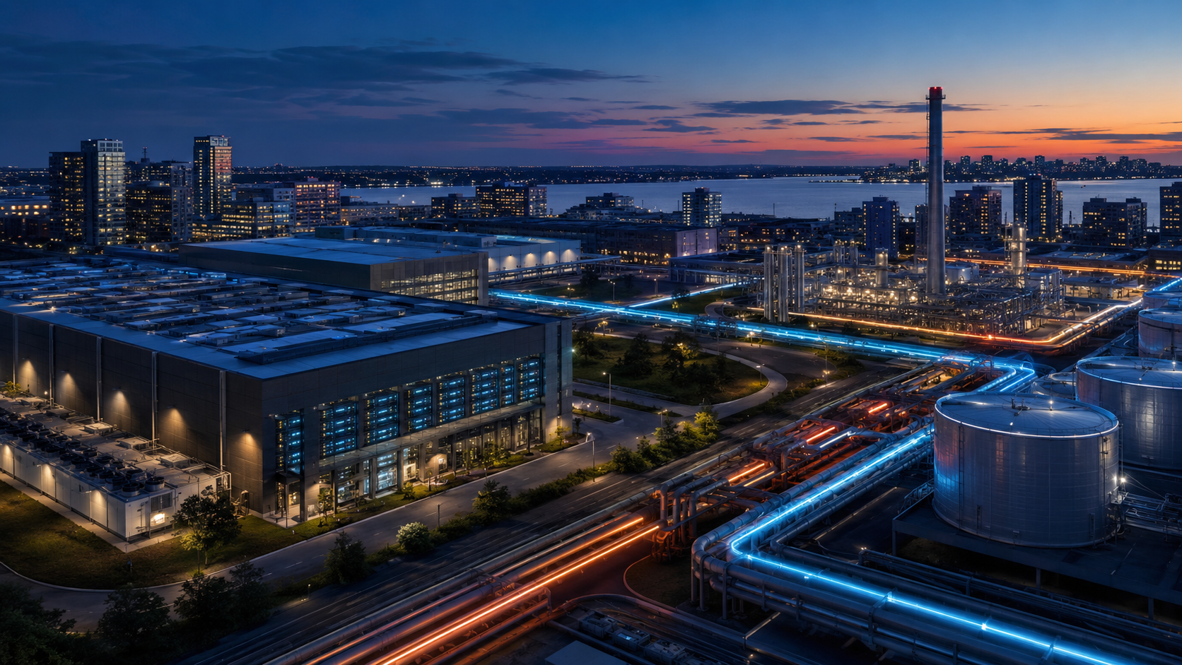 Utility-scale thermal infrastructure and data-center integration concept